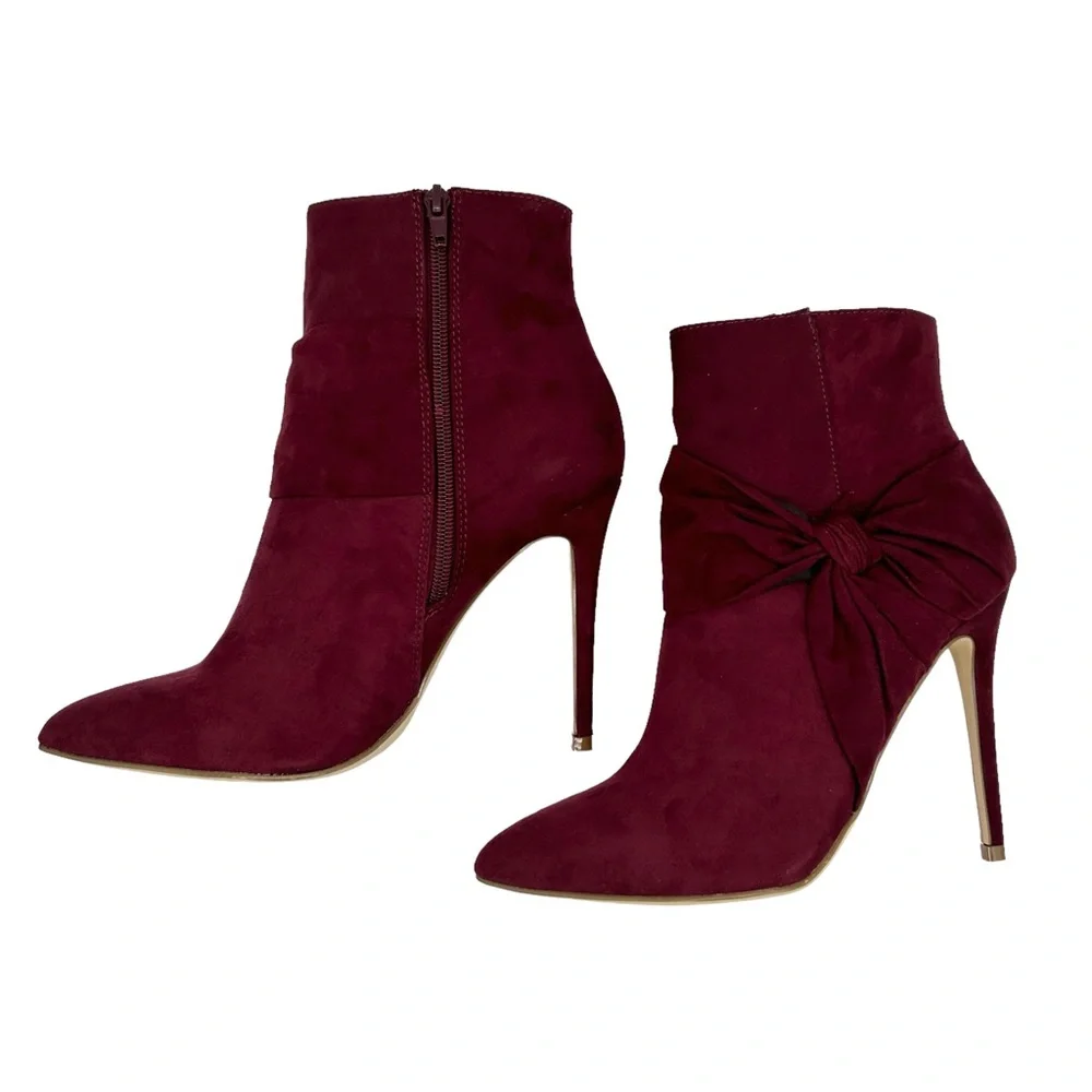 JustFab Karolina Faux‎ Suede Ankle Booties NWOT (9)